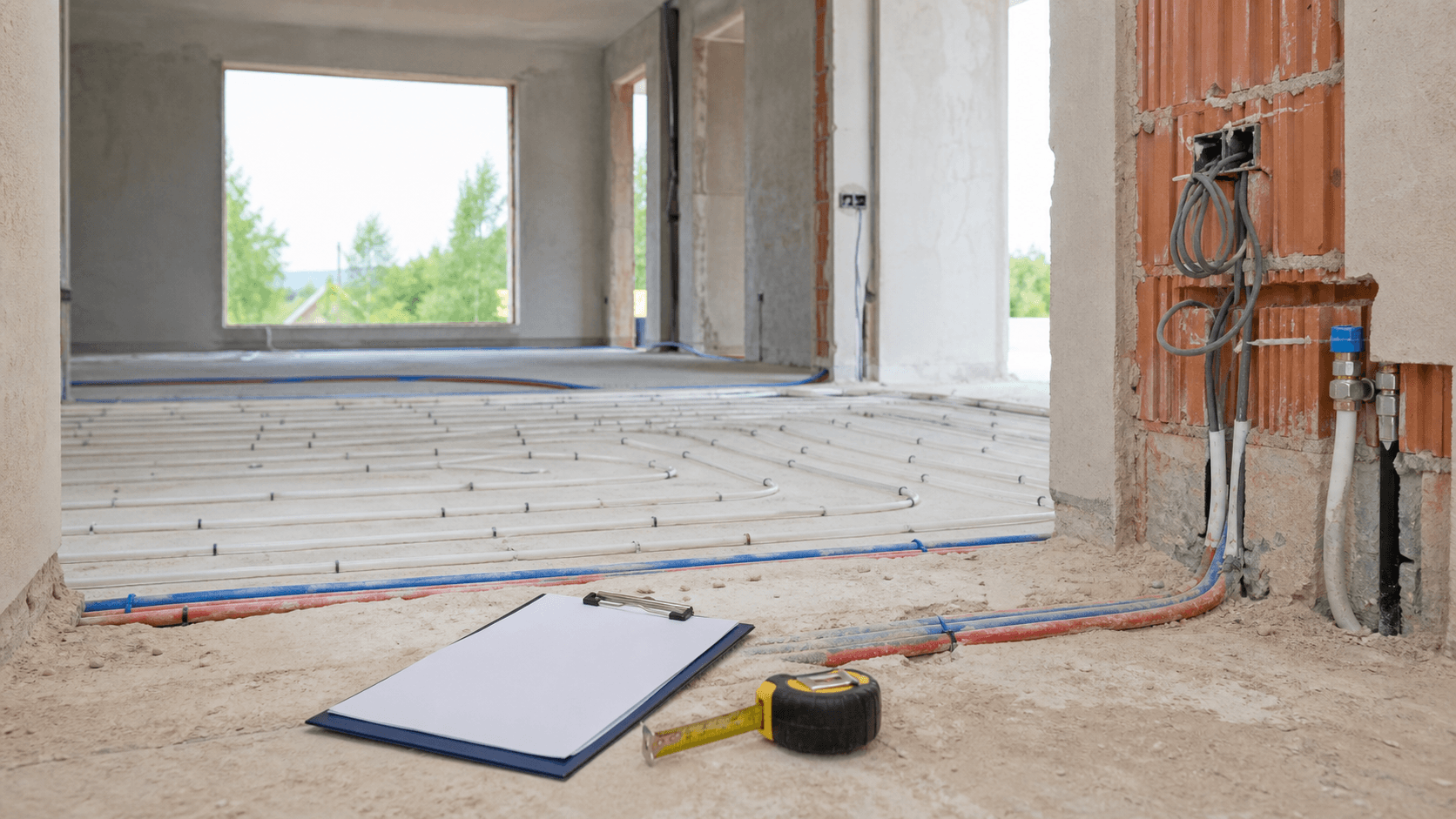 Home installations checked before plastering and floor screeds