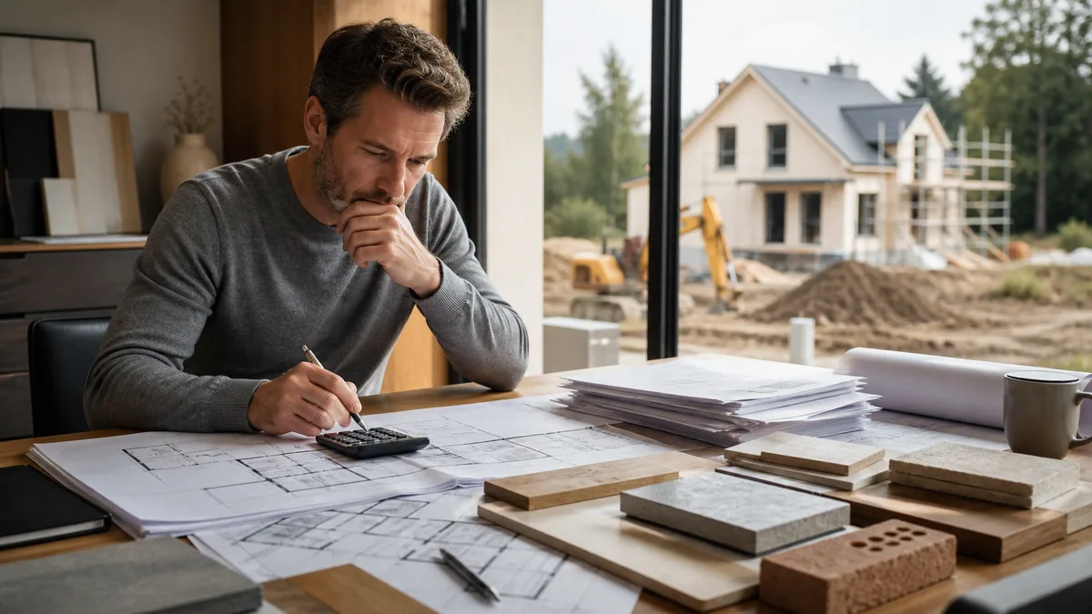 A homeowner planning the cost of building a house